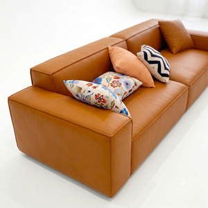 Elegant Two Seat Couch 220x90cm Wooden <b>Frame</b> Foam Fabric Sofa Minimalist Vietnam Design - Product Image 4