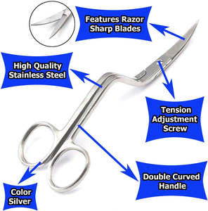 Tijeras de Bordado Curvas Dobles de 6 Pulgadas al Mejor Precio para Cortar Hilo, Coser y Manualidades, Instrumento Quirúrgico con Certificación CE ISO - Product Image 4
