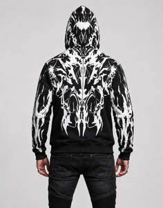 Hoodie de motard avec doublure en Kevlar, impressions réfléchissantes haute visibilité, poches pour protections CE, fabricant sur mesure - Product Image 1