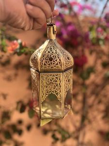 High Quality <b>Moroccan</b> Brass Lantern With Glass Panel Antique Design Golden Finish Home <b>Decoration</b> Durable Candle Holder Lantern - Product Image 5
