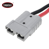 Conector de Repuesto de Alta Corriente 50A, Rojo/Negro, Cobre Desnudo, Terminal Tipo O M8, Aislamiento de PVC, 300mm, para Batería de Coche DC, Conexión Rápida