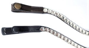 Piezas de Brida para Caballo al por Mayor: Cadenas de Copas Vacías, Cintas de Cuero y Correas de Frente Intercambiables de Liberación Rápida - Product Image 4