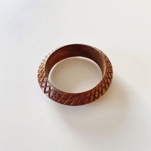 Geometric Hand Carved Natural Wooden Bangles Daily Wear Festive Party Handmade <b>Boho</b> Vintage Christian Fashion Jewelry Cuff - Product Image 2