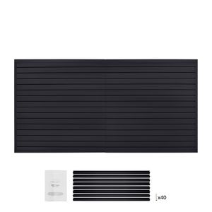 Pannelli di Stoccaggio in PVC a Doghe 8 X 4 Piedi, Design Modulare Nero, Facile Installazione, Regolabili - Product Image 1