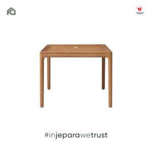 Premium Solid Teak Wood Scandinavian Modern Outdoor Dining Table <b>Umbrella</b> Hole for Home Furniture Garden <b>Patio</b> Resort Restaurant - Product Image 2