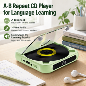 Lecteur <span class=keywords><strong>CD</strong></span> portable Bluetooth 5.3 avec lecture USB, rechargeable par Type-C, pour usage domestique - Product Image 2