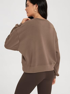 Sudadera de Mujer de Manga Larga de Algodón con Logotipo Personalizado de Alta Calidad, Transpirable, Sostenible, Informal, Lisa - Product Image 4