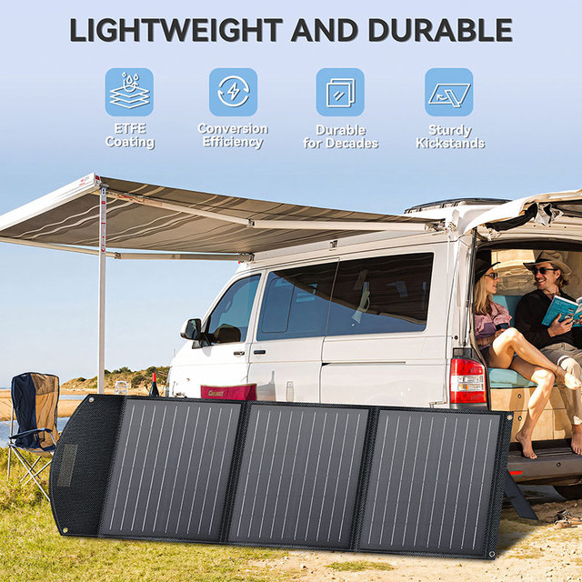 Sunpower Folding Monocrystalline Solar Panels Small 100W Mono Portable Flexible Solar Panel 100W for Camping Outdoor Charger