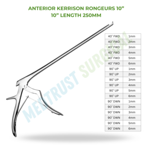 Rongeur Kerrison Antérieur 250 mm – Instrument Chirurgical pour Chirurgie de la Colonne Vertébrale – Outil de Coupe Osseuse - Product Image 2