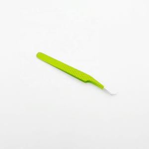 แหนบต่อขนตาปลอมทำจากสแตนเลสสีเขียวคงทน45องศาออกแบบโลโก้ได้ตามต้องการ - Product Image 6