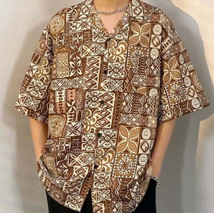 Chemise décontractée à manches courtes pour homme, imprimé floral surdimensionné, col rabattu, style estival - Product Image 2
