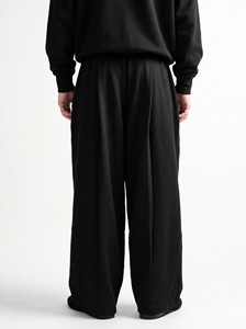 Men's <b>Black</b> Harem Pants Elastic Waist Pleated Wide Leg Casual Cotton <b>Trousers</b> Autumn Style - Product Image 4