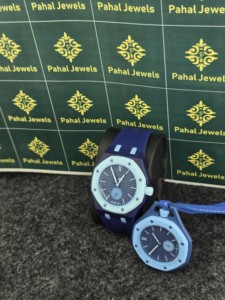Men Vintage Round Quartz Watch with Silicone Band Bracelet Clasp Luminous Analog Display 40mm Dial Blue <b>Case</b> and Strap - Product Image 4