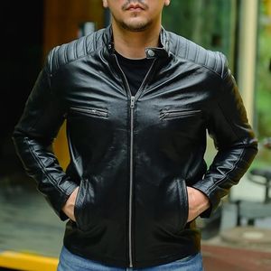 Timeless Classic Leather <b>Jacket</b> Men New Biker Style Real Lambskin <b>Racer</b> Vintage Look Motorcycle Men's <b>Jackets</b> & Coats - Product Image 3