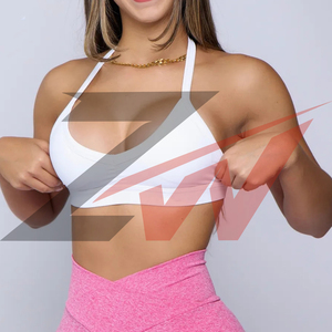 Soutien-gorge de sport longue coupe personnalisé à marque privée, style corset, haute couverture, crop top de gym rembourré push-up, fournisseur d'activewear - Product Image 6