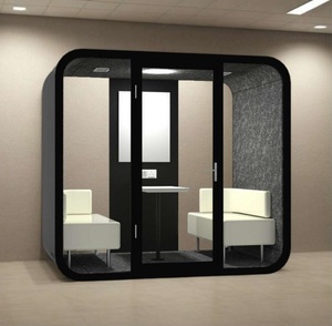 Cabina de Reuniones Moderna de 2 Plazas Más Vendida, Diseño Elegante, Marco de Madera, Iluminación LED, Oficina Privada, Edificio, Hotel - Product Image 4