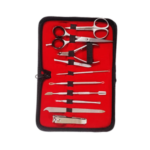 13 Piece Professional Luxurious Manicure Pedicure Kit Stainless Steel 5-in-1 Nail Clipper Trimming Scissors Cuticle <b>File</b> Durable - Product Image 3