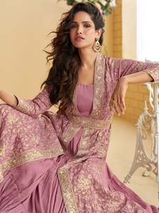 NOUVEAUTÉ Zain Exports Salwar Kameez pour femme en tissu froissé, avec broderie et travail de sequins, 3 couches, moderne, séchage rapide, coupe classique - Product Image 4