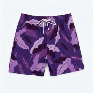 Comfortable 100% Polyester <b>Elastic</b> Waist Men Shorts High Street Windproof Breathable Quick Dry Summer Casual Wear - Product Image 3