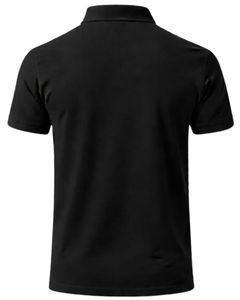 เสื้อโปโลผู้ชายสีดำแบบกำหนดเอง ผ้าฝ้าย ทรงคลาสสิก แขนสั้น สวมใส่สบายในฤดูร้อน รับทำโลโก้ตามสั่ง ผู้ผลิต OEM ขายส่งจำนวนมาก - Product Image 2