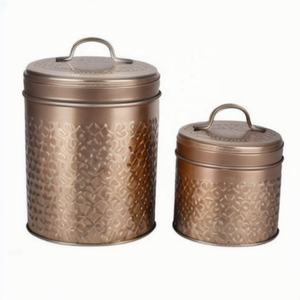 Juego de Recipientes Decorativos para Cocina con Acabado de Cobre Antiguo y Tapas, en Venta a Precio de Mayoreo - Product Image 2