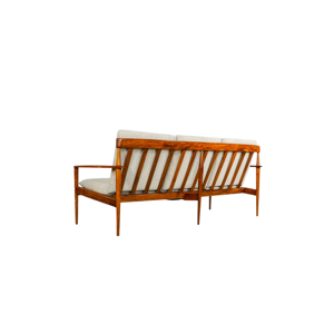 Sofá Moderno de Madera de Teca de 3 Plazas, Tapizado, para Sala de Estar, Muebles de Madera Sólida - Product Image 3