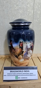 Urna de Aluminio Brassworld India para Cenizas Humanas, Capacidad de 220 Pulgadas Cúbicas, Estilo Americano BRU-7010, Diseños Personalizables, Garantía de 10 Años - Product Image 3