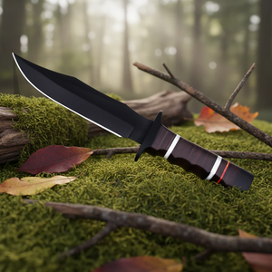 Couteau Bowie Viking artisanal en acier D2 de qualité industrielle, manche ergonomique en bois de rose de qualité supérieure |   Comprend du cuir durable OEM - Product Image 2