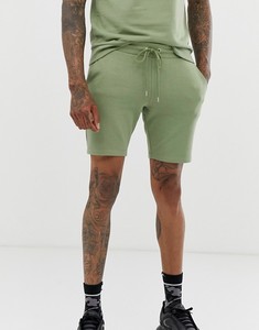 Shorts en coton vert uni pour homme, avec cordon de serrage, décontractés, pour l'été, avec poches latérales, coupe classique - Product Image 4