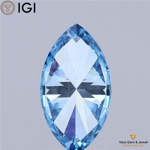 Diamante Cultivado en Laboratorio con Certificación IGI, Corte Marquesa, 1.00 Quilates, Color Azul Intenso, Claridad VVS2, para un Centro de Mesa Elegante - Product Image 6