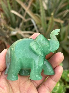 Hand Carved Green Aventurine <b>Elephant</b> Figurine Natural Crystal Home Decor OEM ODM Wholesale Supplier - Product Image 1