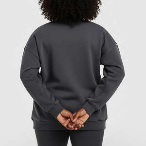 Nouveau design – Sweat-shirts oversize à épaules tombantes pour femmes – Prix de gros – Pulls à manches longues en molleton épais pour femmes - Product Image 5