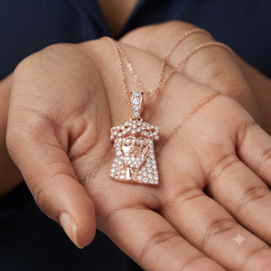925 Silver Natural Diamond Religious Bling Hip Hop Custom Unisex Rapper's Iced Jesus Face Head Christ Necklace Fine <b>Pendants</b> - Product Image 4