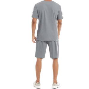 Conjunto Deportivo de Camiseta y Pantalones Cortos para Hombre, Color Sólido, Cuello Redondo, Secado Rápido, Ropa Deportiva de Verano, Estilo Urbano - Product Image 5