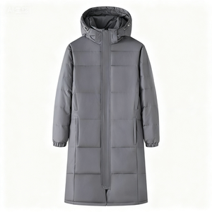 Long Quilted <b>Winter</b> Jacket With Fur Trim Hood Full Sleeves Zipper Closure Solid Color Polyester Shell <b>Thick</b> Warm <b>Coat</b> - Product Image 6
