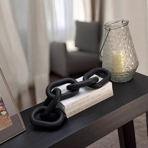 Collier en résine à maillons larges style vintage, mélange de couleurs, punk, ajouré, gros maillons ronds, longue chaîne en résine acrylique, art mural - Product Image 1