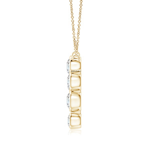 จี้เพชรทรงกลมหลายเม็ดแบบฝังขอบ ตัวเรือนทอง 10K 14K 18K หรือเงินแท้ 925 935 - Product Image 4