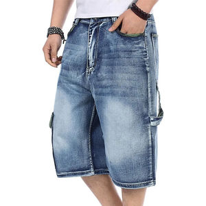 Wholesale Custom Baggy Jean <b>Shorts</b> <b>Men</b> Street Wear Plus Size Summer <b>Knee</b> <b>Length</b> Distressed Denim <b>Shorts</b> For <b>Men</b> - Product Image 2