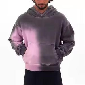 Sweat à capuche surdimensionné en coton 100% brodé avec logo personnalisé, style vintage, personnalisable, prix d'usine en gros pour hommes - Lavage à l'acide - Product Image 1