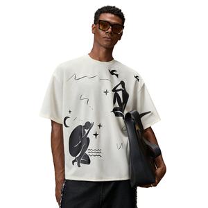 À la mode de la marque Vintage décontracté à manches courtes hommes 100% coton lourd respirant écologique lettre imprimé chemises d'été - Product Image 1