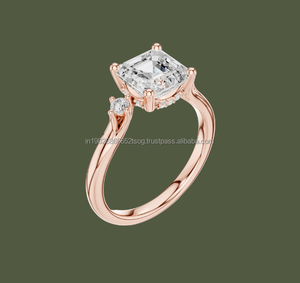 Broche mágico joyas 10K chapado en oro CZ anillo de diamantes para boda - Product Image 1