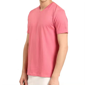 Camiseta de Hombre al por Mayor de Alta Calidad, Cuello en V, Corte Ajustado, Tela Lisa, con Logotipo Personalizado, Estilo Club, Secado Rápido, DDP - Product Image 6