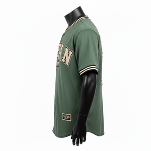 Camiseta 100% algodón para hombre, corte holgado, estampada, estilo béisbol, malla de poliéster GSM que absorbe la humedad, logotipo bordado personalizado. - Product Image 3