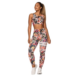 Leggings de yoga taille haute longueur intégrale, imprimé fruits, bande latérale, en Spandex et Polyester, extensibles dans les quatre sens, avec taille élastique - Product Image 2