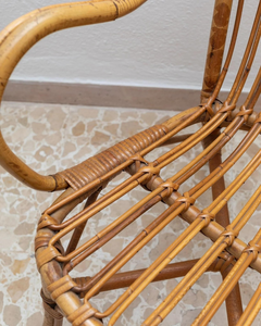 <b>Vintage</b> Bamboo Wicker Dining <b>Chair</b> Natural Woven Rattan Style <b>Chair</b> Rustic Handmade Dining Furniture for Kitchen Dining Room - Product Image 2