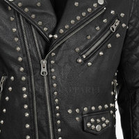 Veste en cuir d'hiver pour homme de haute qualité avec strass, style motard brillant, manches longues, fermeture éclair sur le devant, manteau de mode urbaine