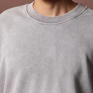 T-shirts surdimensionnés pour hommes en coton 100% avec col élastique et effet vieilli, imprimés sur mesure, ensembles de t-shirts d'été pour hommes - Product Image 6