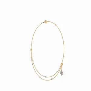 Collier en or 18 carats avec chaîne à maillons et diamants de laboratoire, taille ronde et marquise, prêt pour la fiançailles, 0,842 carats, pendentif pour femme - Product Image 6