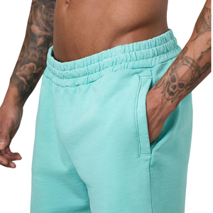 <b>Mens</b> Steel Blue Fleece <b>Shorts</b> Elastic Waist Running Fitness Training Casual <b>Lounge</b> Activewear Sports <b>Shorts</b> - Product Image 3