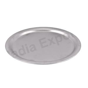 Assiette de présentation décorative en acier inoxydable poli, écologique, pour mariages et dîners élégants - Product Image 1